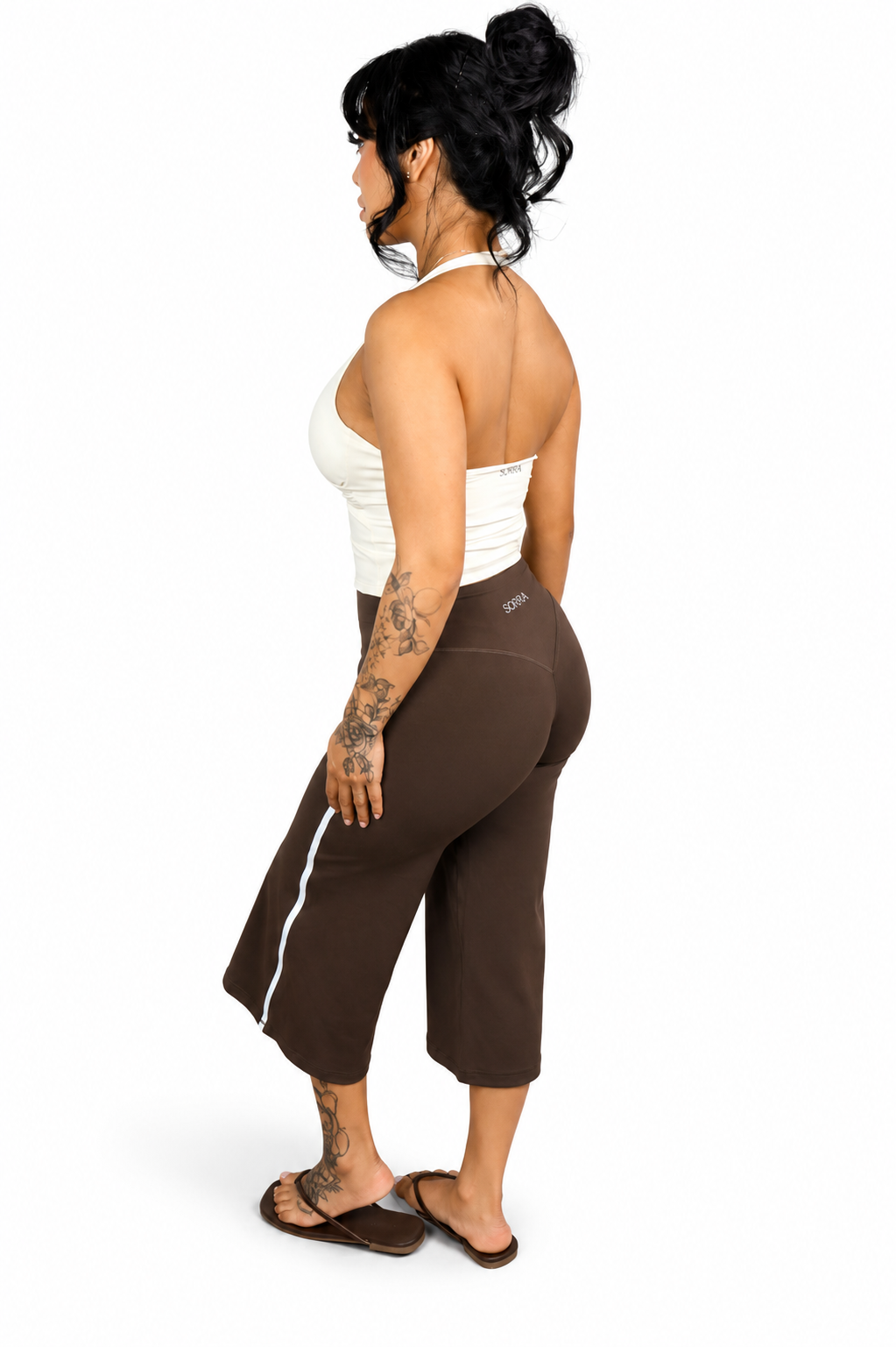 PRE-ORDER Wide Leg Capri Pants Brown Sugar