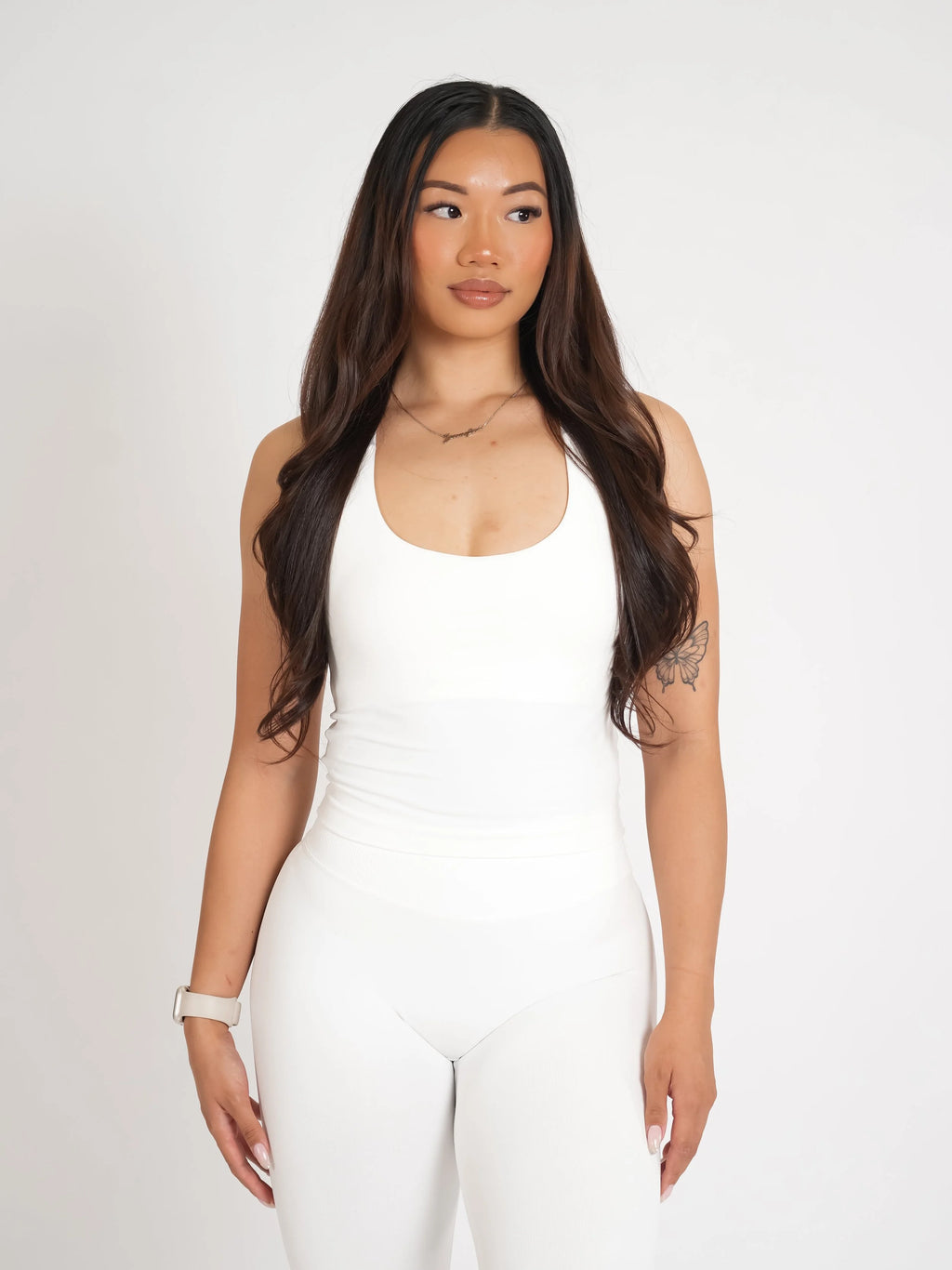 CurveContour Staple Halter Tank Classic White