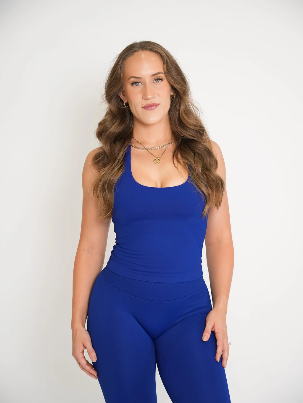 CurveContour Staple Halter Tank Sapphire