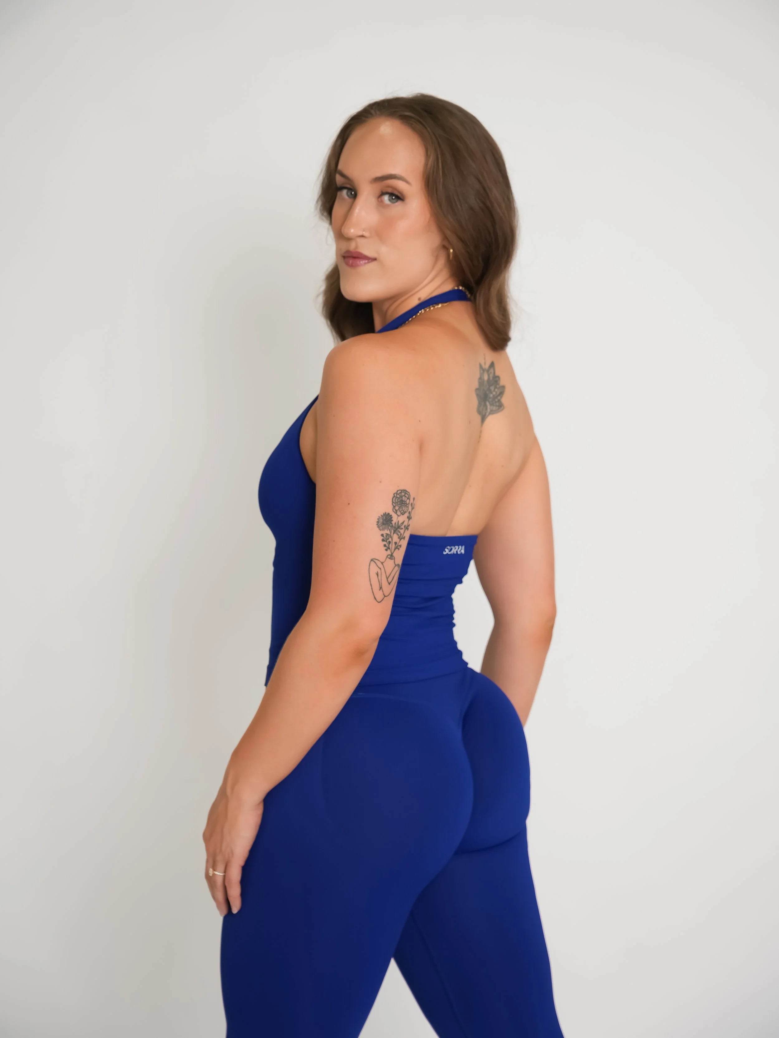 CurveContour Staple Halter Tank Sapphire