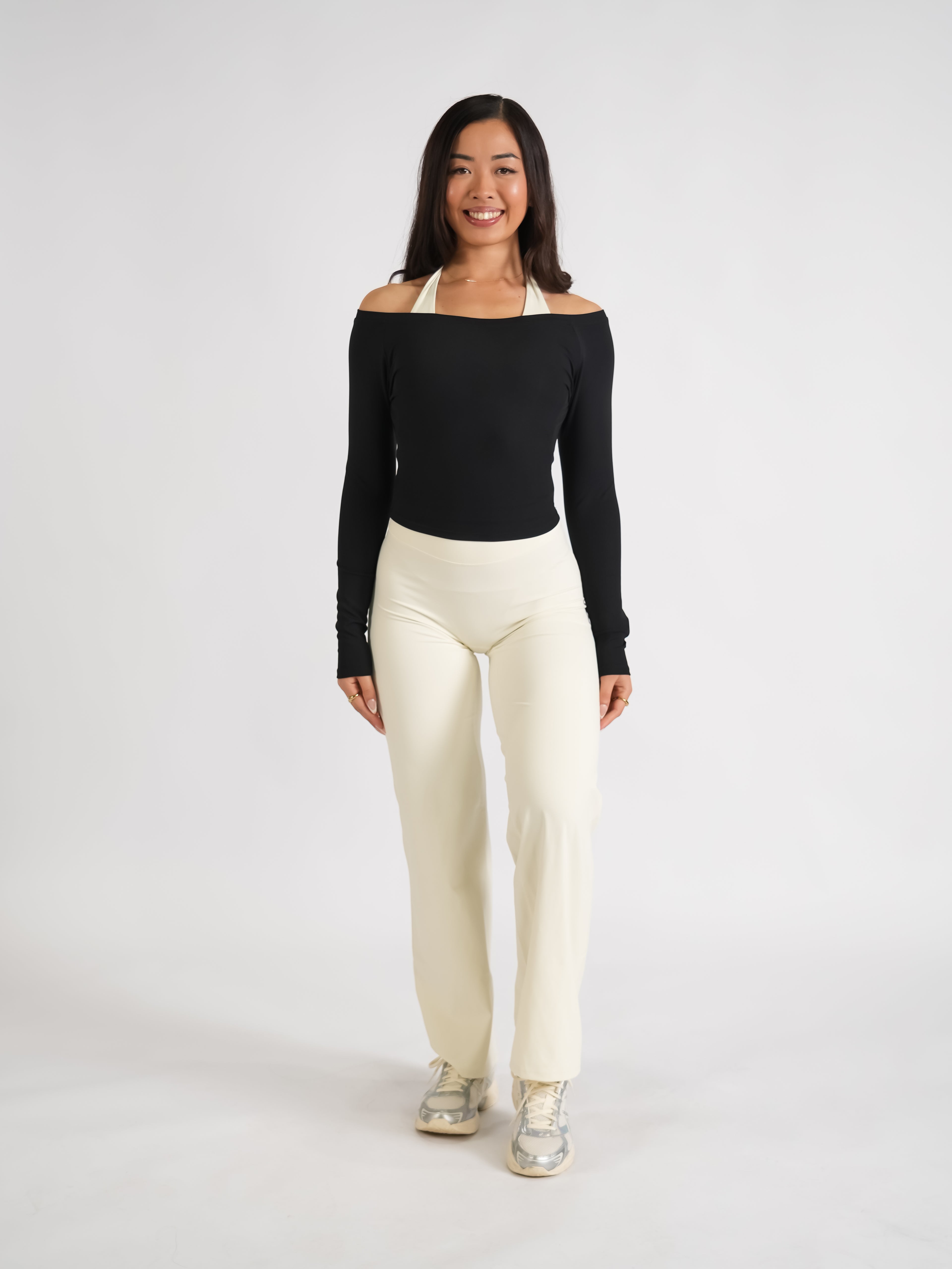 Ribbed Off-Shoulder Cover Classic Black