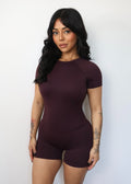 CurveContour Short Sleeve Sculpt Romper Smoked Plum