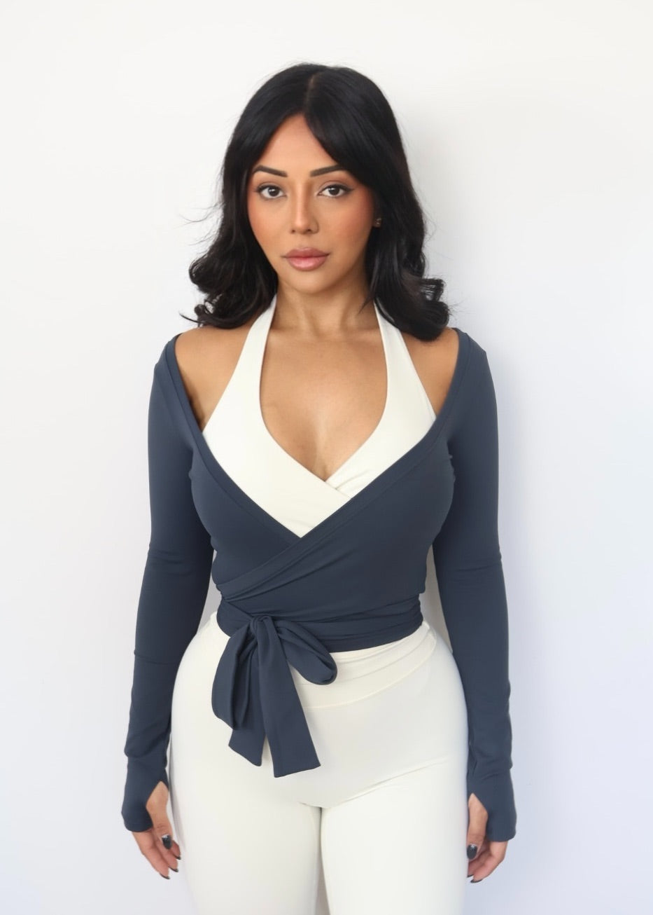Flow Ballet Wrap Top True Navy