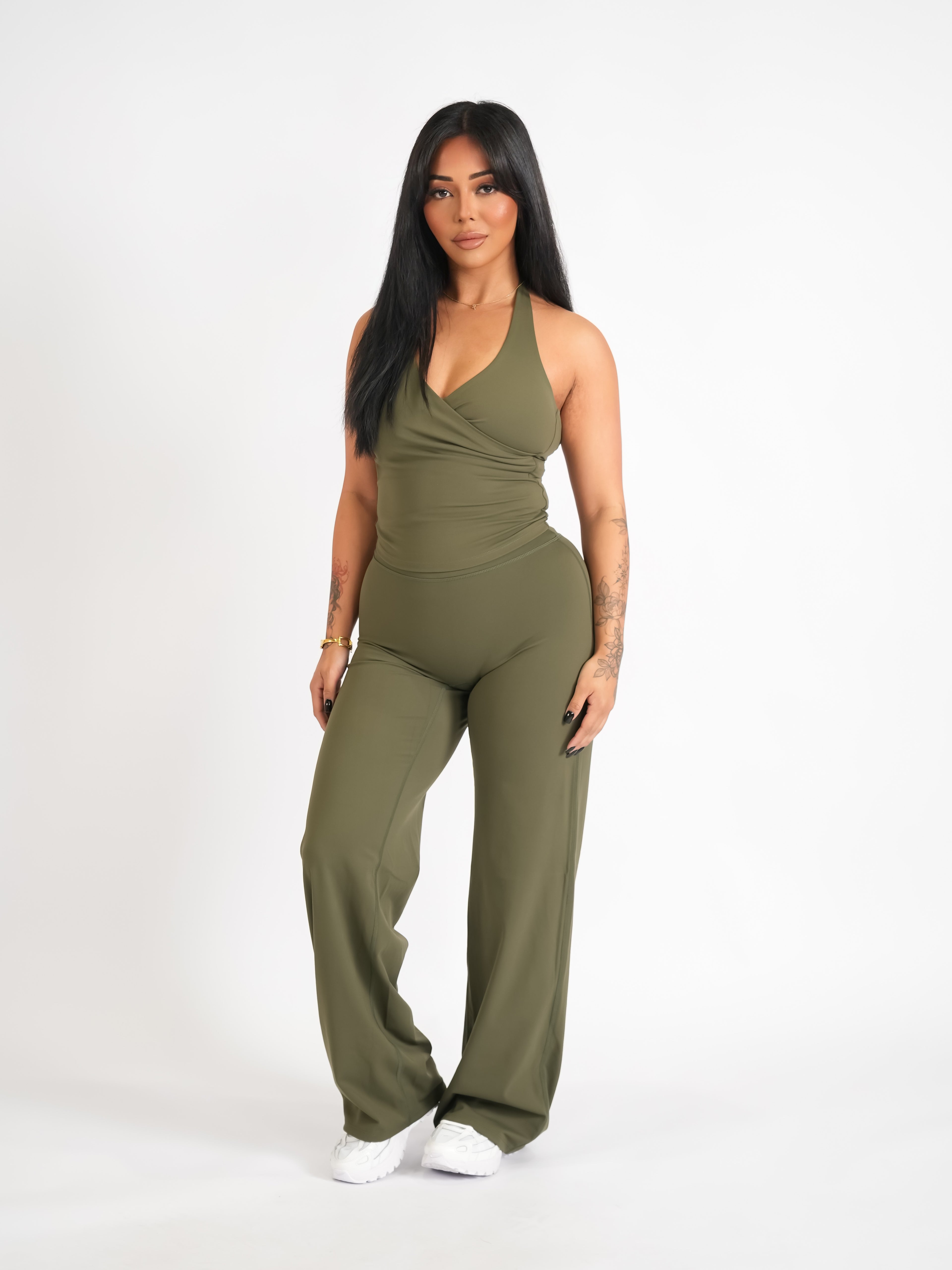 Classic Straight Leg Pants Olive Green STANDARD LENGTH
