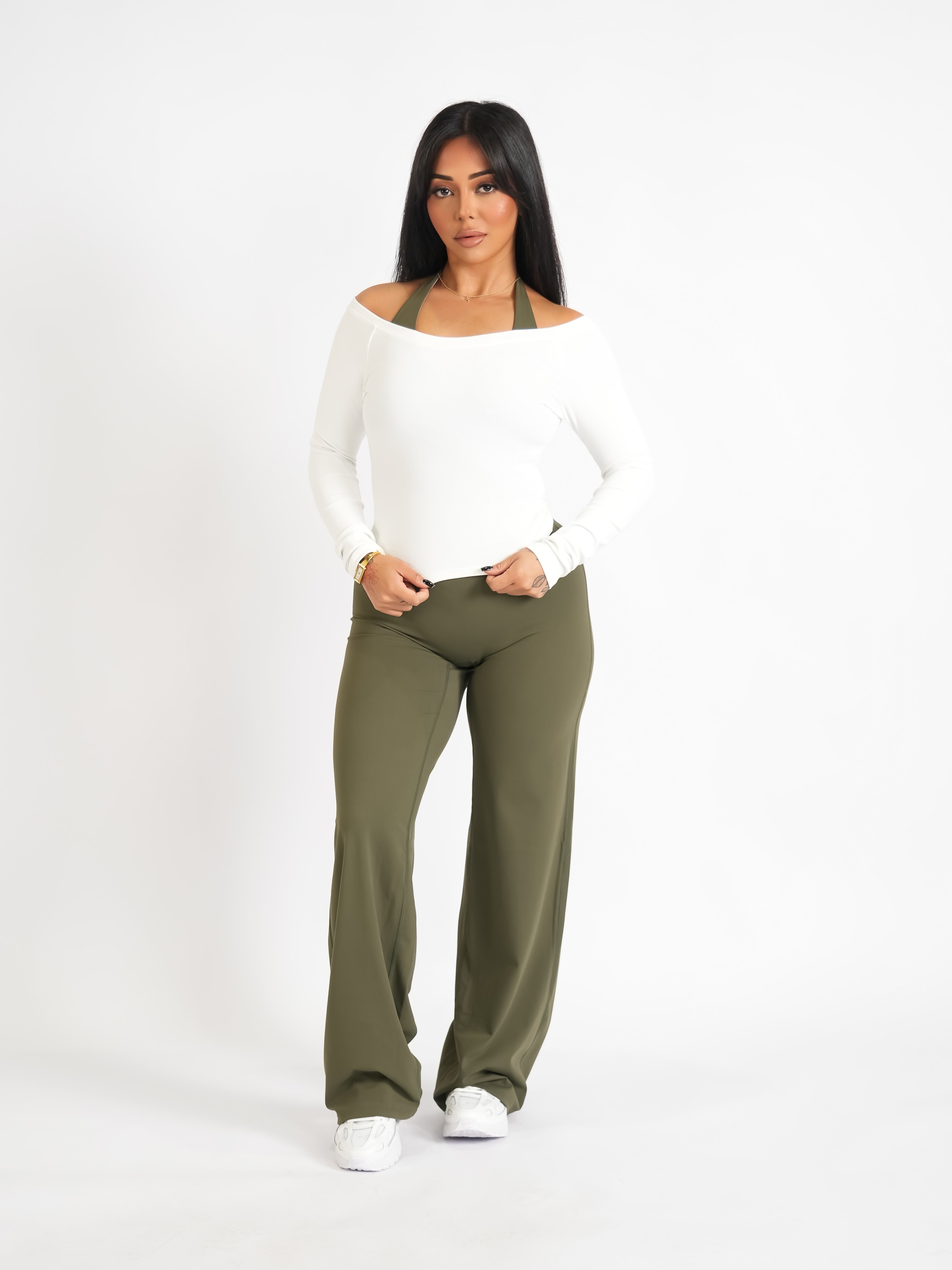 Ribbed Off-Shoulder Cover Classic White