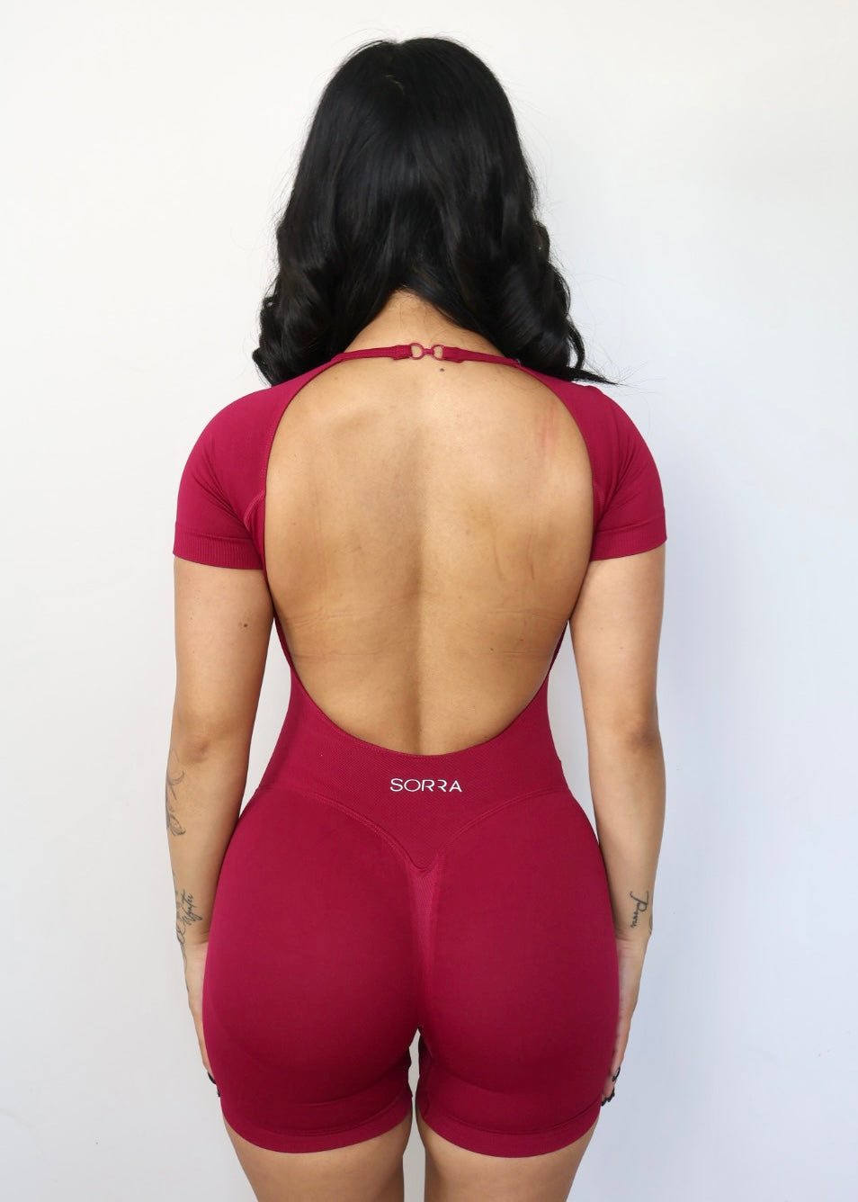 CurveContour Short Sleeve Sculpt Romper Berry