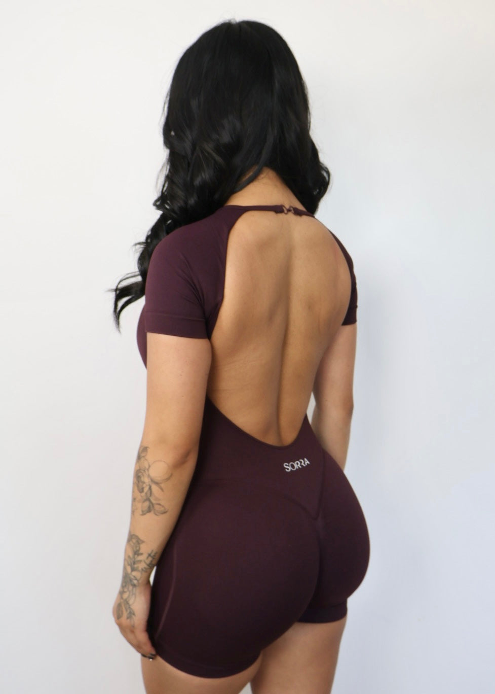 CurveContour Short Sleeve Sculpt Romper Smoked Plum