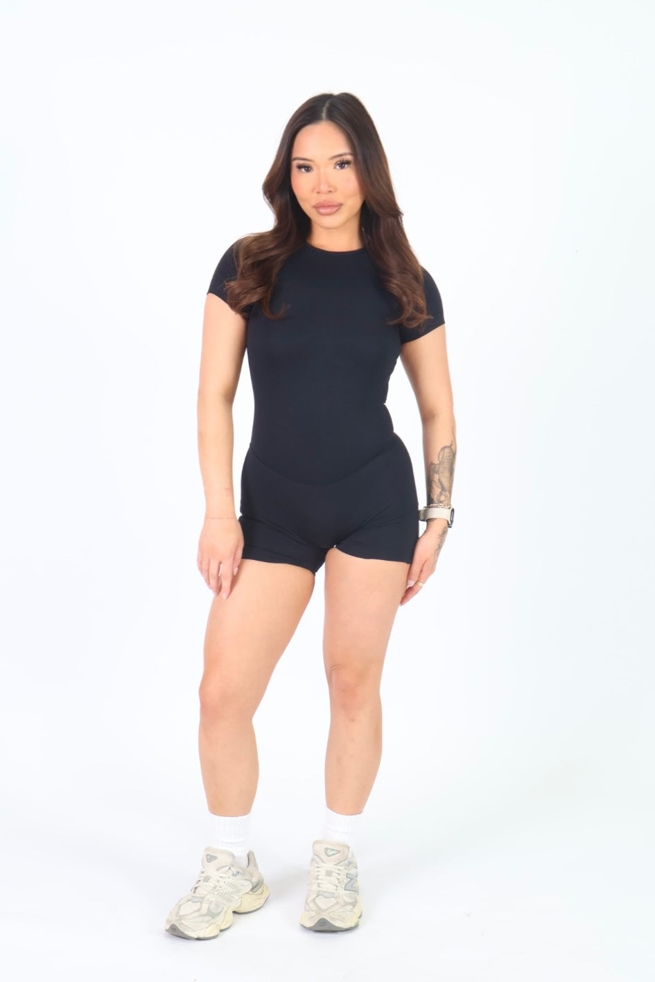 CurveContour Short Sleeve Sculpt Romper Classic Black