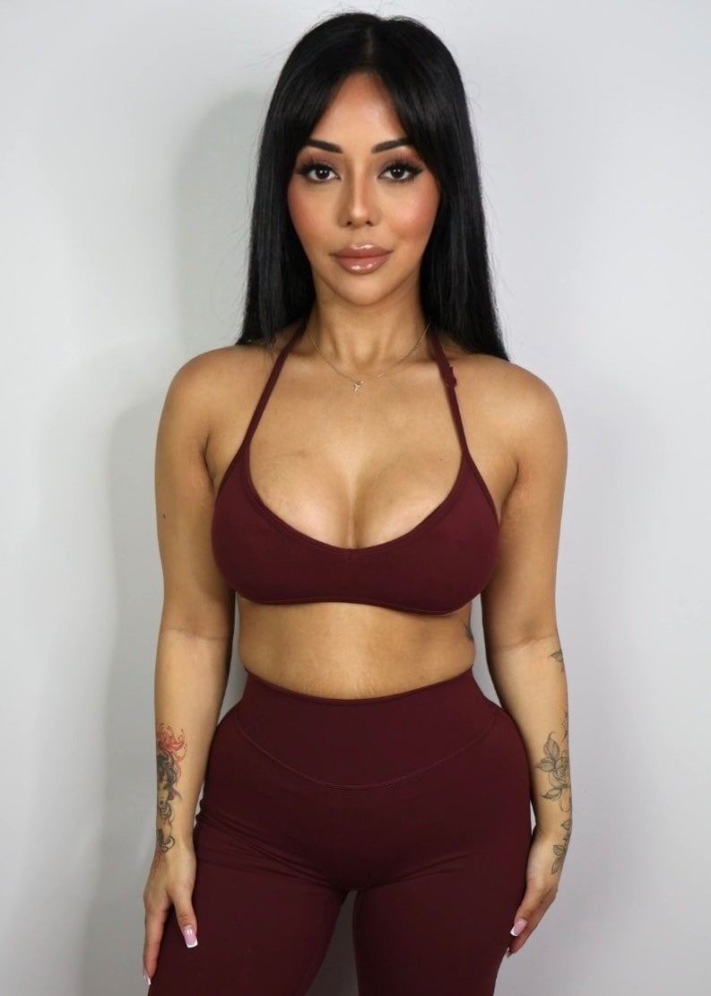 Sol Minimal Halter Bra Brandy