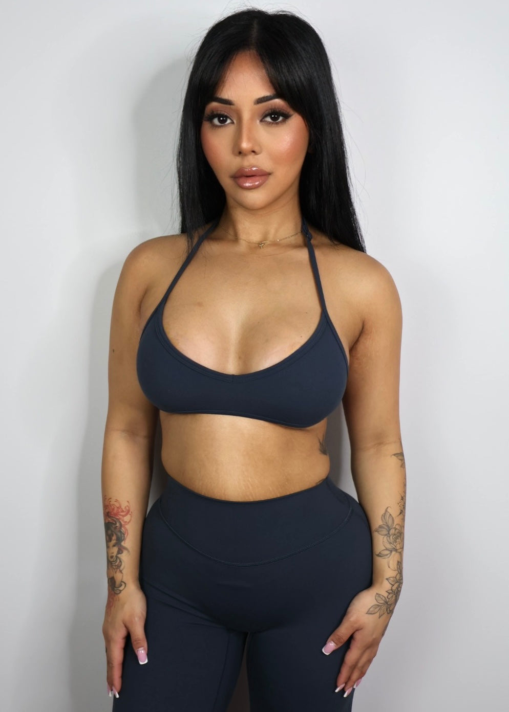 Sol Minimal Halter Bra True Navy