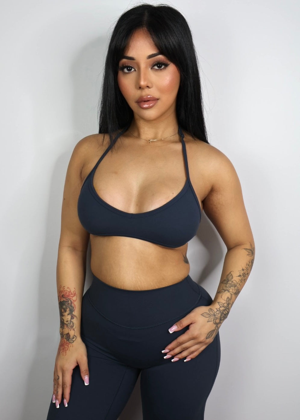 Sol Minimal Halter Bra True Navy