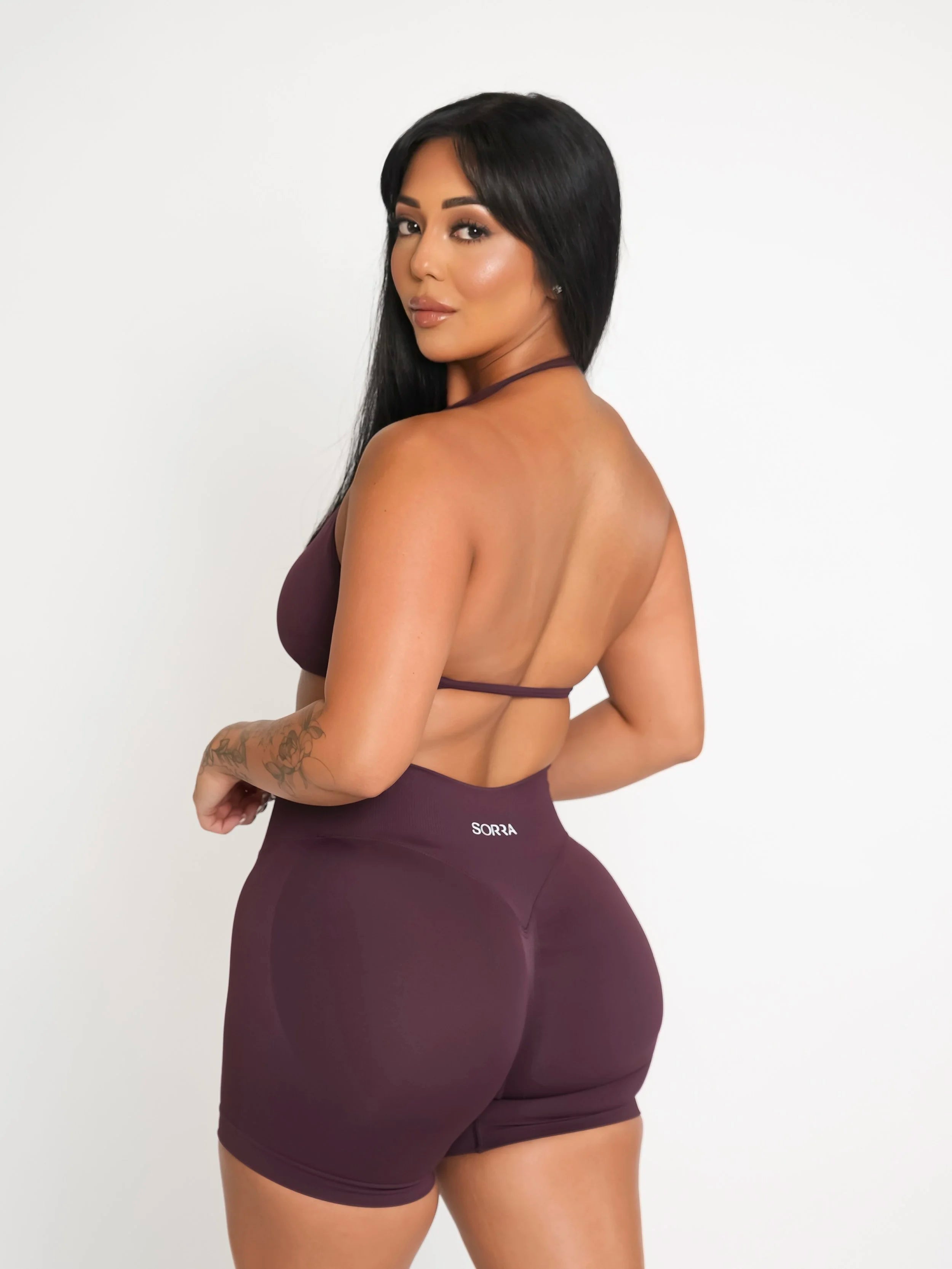 CurveContour Curve Halter Bra Smoked Plum