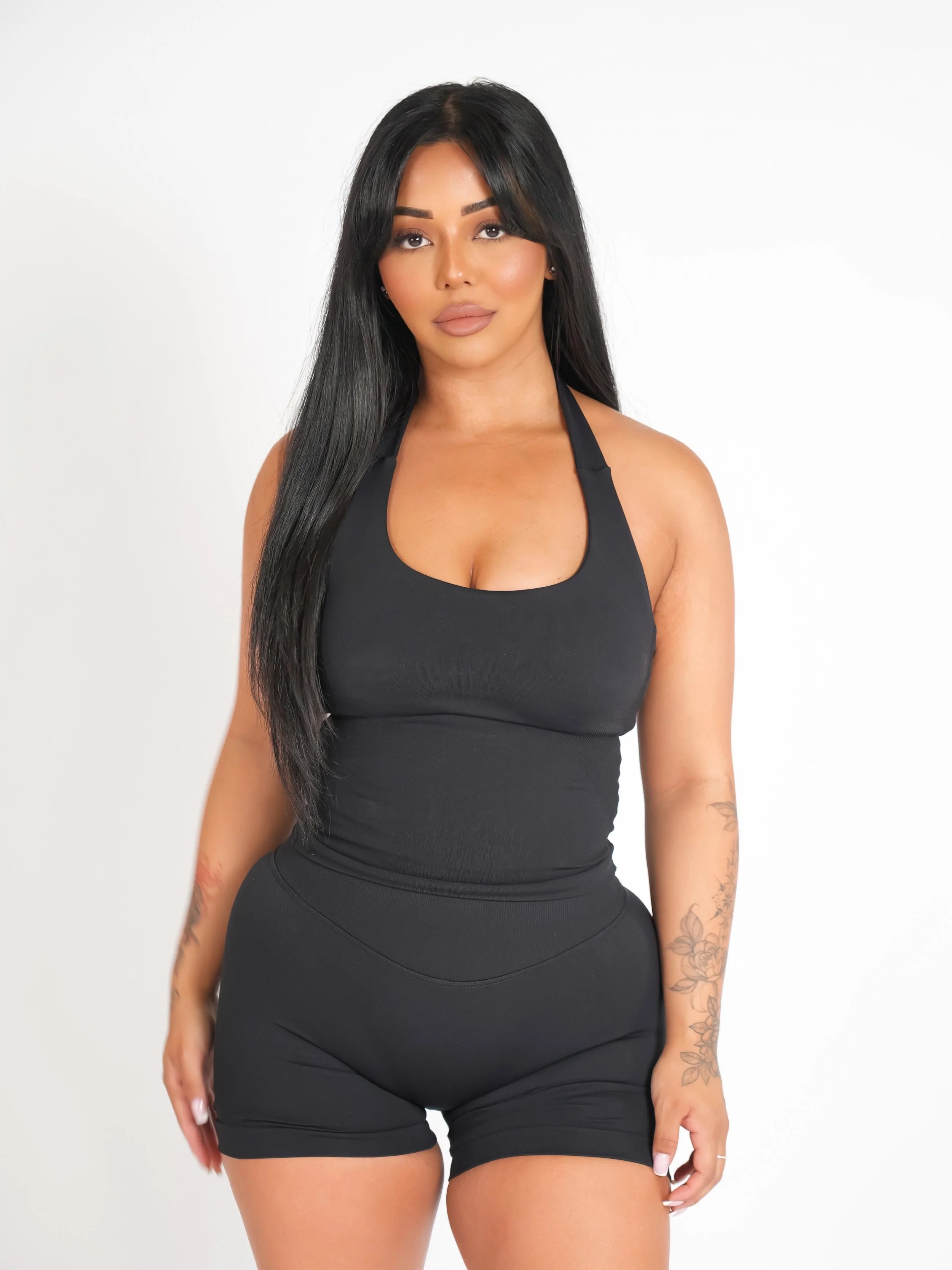 CurveContour Staple  Halter Tank Classic Black