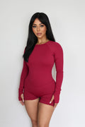 CurveContour Sculpt Romper Berry